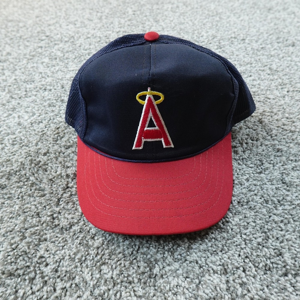 VTG Anaheim Angels Hat Cap Mens One Size Blue MLB Baseball Snap Back Trucker 70s